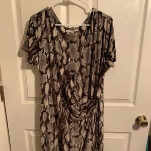 Dark Brown and tan snake skin dress size 16